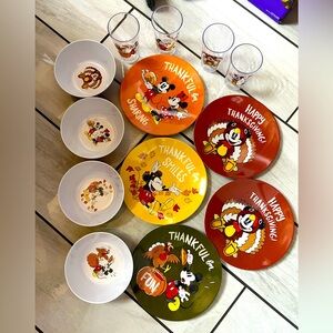 Pottery Barn Mickey Mouse Thanksgiving Plates